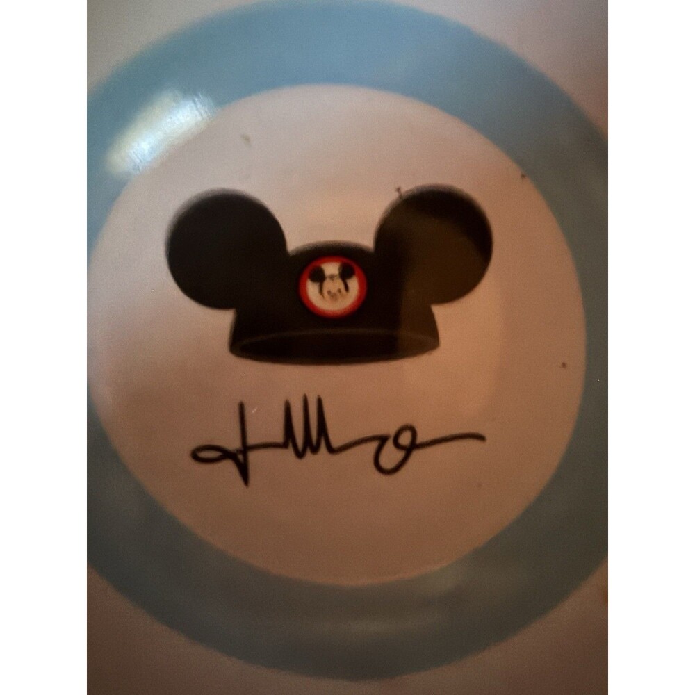 Disney Parks Ceramic Small Bowl Dumbo White Rabbit Mickey Circus Pastel Striped - Picture 5 of 6